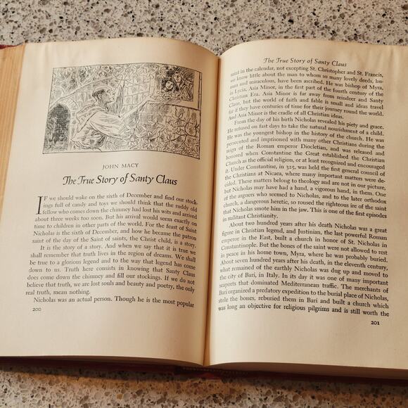 VTG Hardcover 'The Fireside Book Of Christmas Stories' 1945 Illustrated Stories - Picture 16 of 16